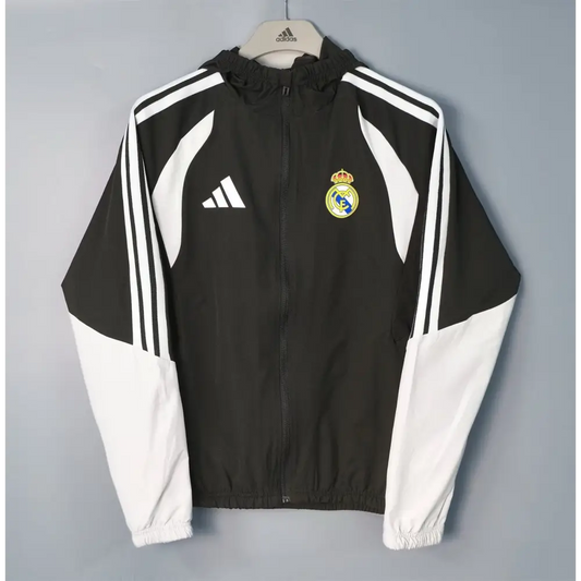 Veste A Capuche Coupe-Vent Real madrid 2026/2027 noir - Vêtements de sport