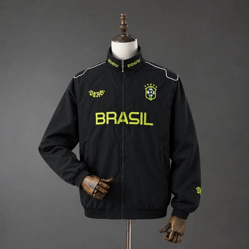 Veste Coupe-Vent Brésil 2026/2027 Noir & Jaune - Vêtements de sport