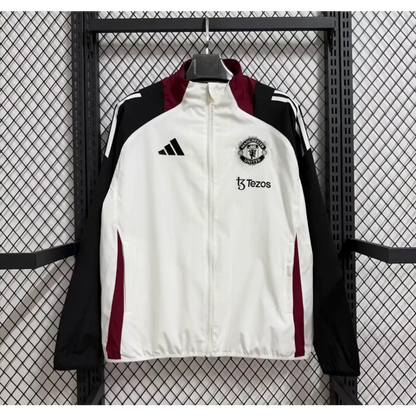 Veste Coupe-Vent Manchester United Noir & Blanc 2026
