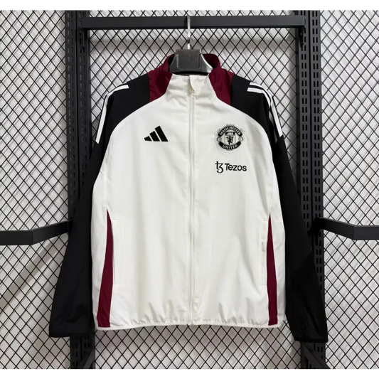 Veste Coupe-Vent Manchester United Noir & Blanc 2026