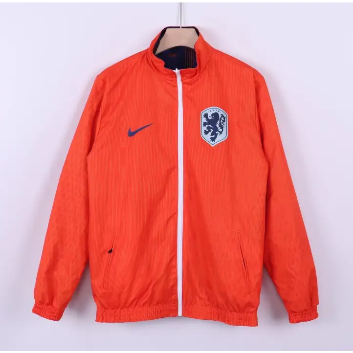 Veste Coupe-Vent Réversible Pays Bas Orange & Bleu 2026 - Vêtements de sport
