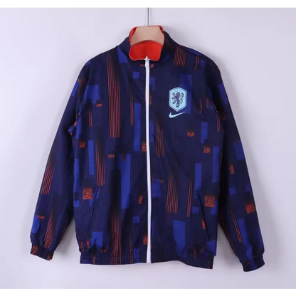 Veste Coupe-Vent Réversible Pays Bas Orange & Bleu 2026 - Vêtements de sport