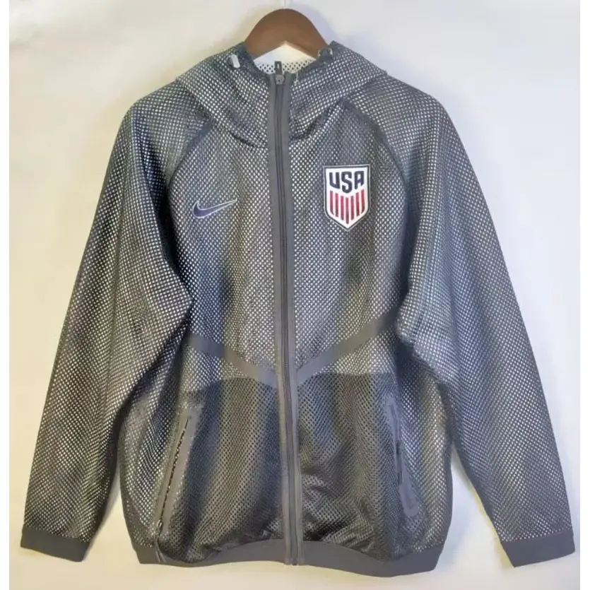 Veste Coupe-Vent USA 2026/2027 Grise - Vêtements de sport