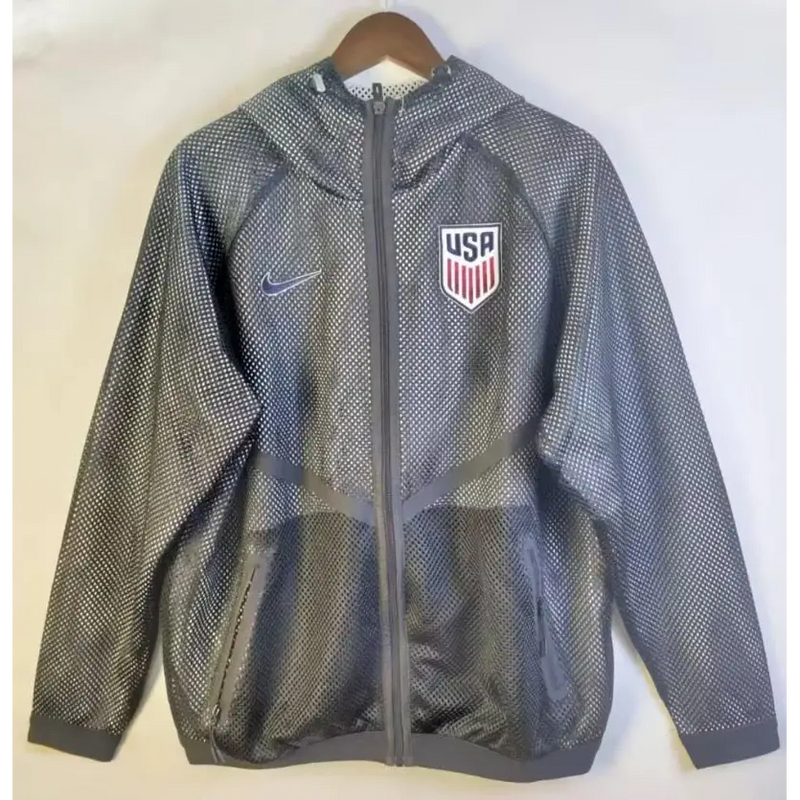 Veste Coupe-Vent USA 2026/2027 Grise - Vêtements de sport