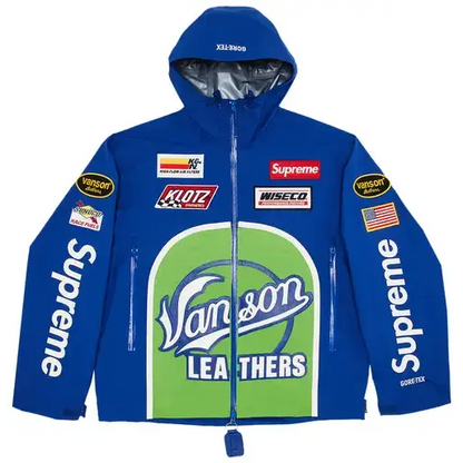 Veste Vanson Supreme bleue et verte — vue de face