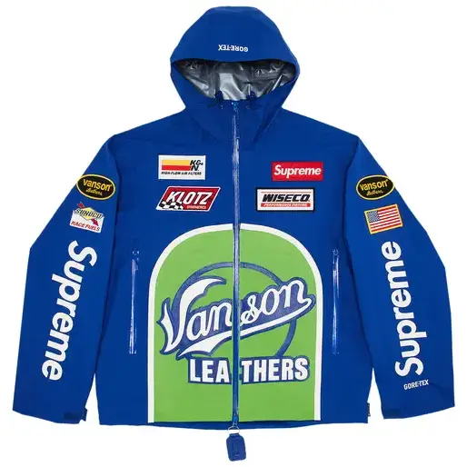 Veste Vanson Supreme bleue et verte — vue de face