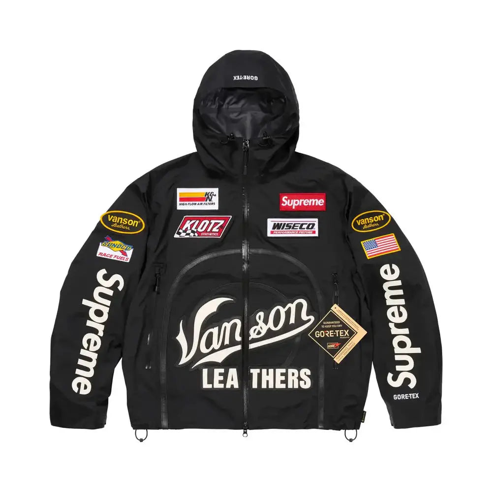 Veste Vanson Supreme noire — vue de face